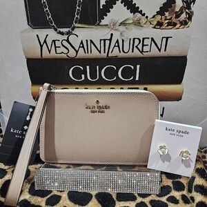 Kate Spade Wristlet and earrings